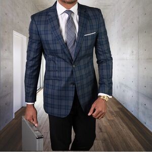 STATEMENT GIGLIO-12 CHARCOAL, SINGLE JACKET, MODERN FIT, WOOL nwt